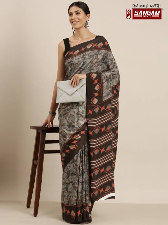 Sangam Garden Valley Fancy Ethnic Wear Designer Printed Satin Chiffon Saree Collection